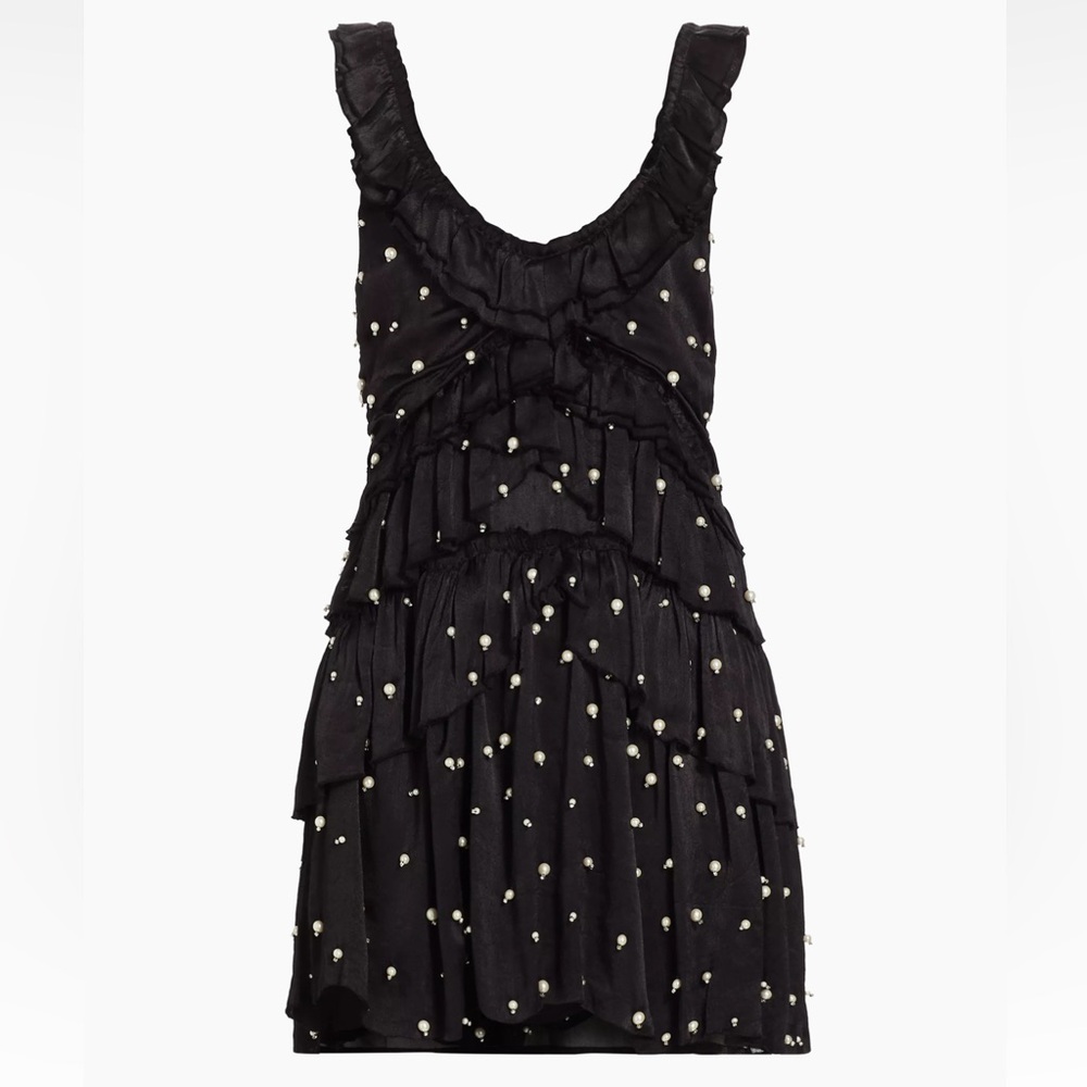 NWT LOVESHACKFANCY Andra mini pearl embellished babydoll dress